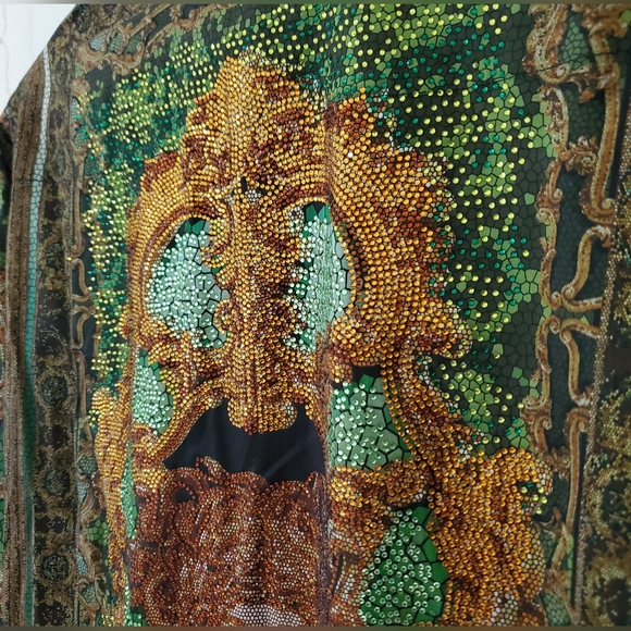 NWT Barabas Virago Stone Rhinestone Long Sleeve Shirt Size M - Picture 11 of 11